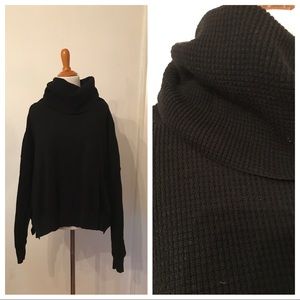 Plant by Lauren G - oversize waffle cowl neck - M